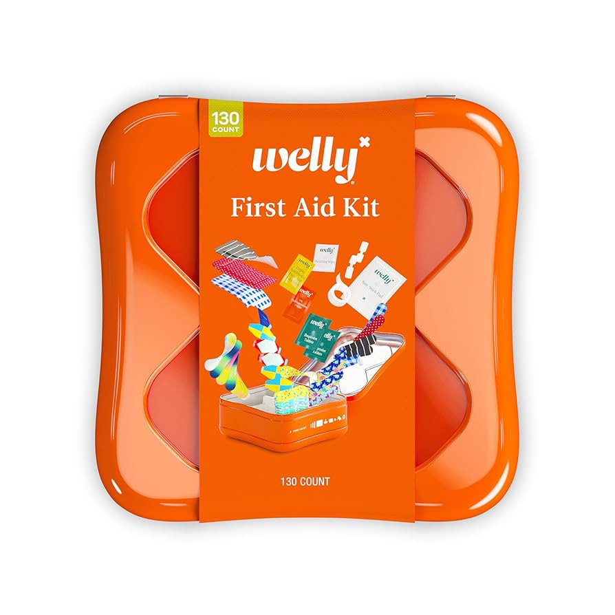 Welly First Aid Kit - Adhesive Flexible Fabric and Waterproof Bandages, Tape and Non-Stick Pads, ... | Amazon (US)