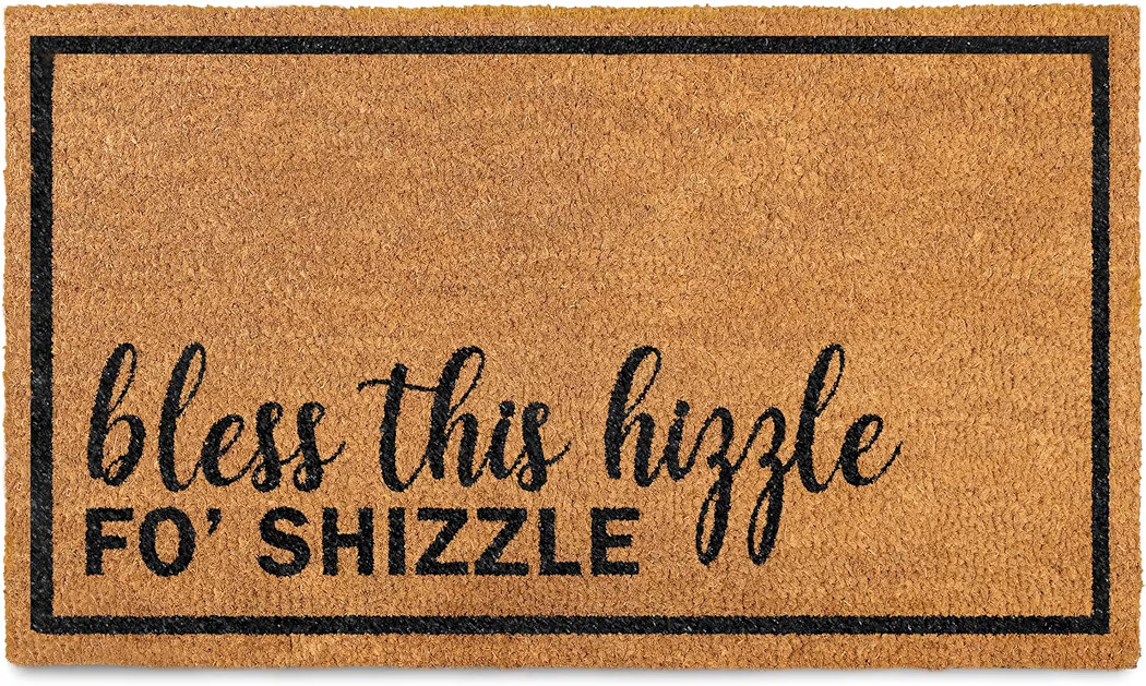 MAINEVENT Bless This Hizzle Fo Shizzle Door Mat 30x17 Inch, Funny Doormat Outside Coir Decor w/No... | Amazon (US)
