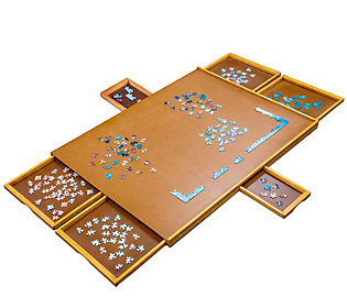 Jumbl 1500 Piece 27 x 35 Puzzle Board with 6torage Drawers | QVC