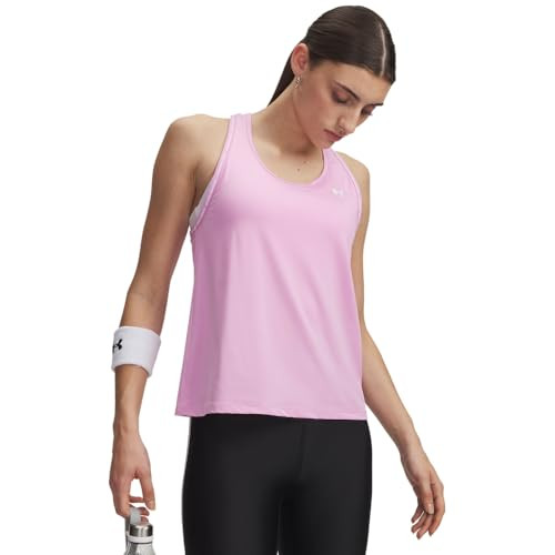 Under Armour Women's Tech Knockout Tank Top, (669) Pink Dawn / / White, Small | Amazon (US)