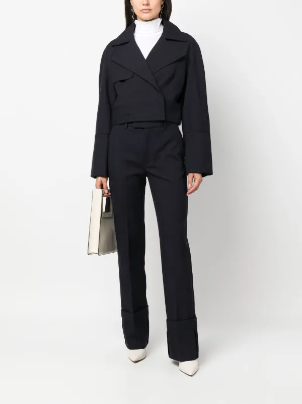 cropped wrap-style jacket | Farfetch Global