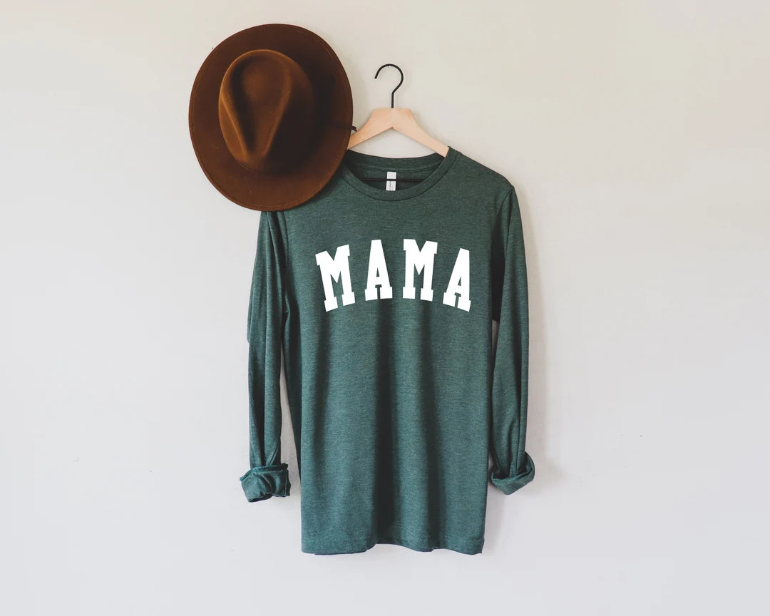 Mama Long Sleeve Shirt block Mama Long Sleeve Shirts for - Etsy | Etsy (US)