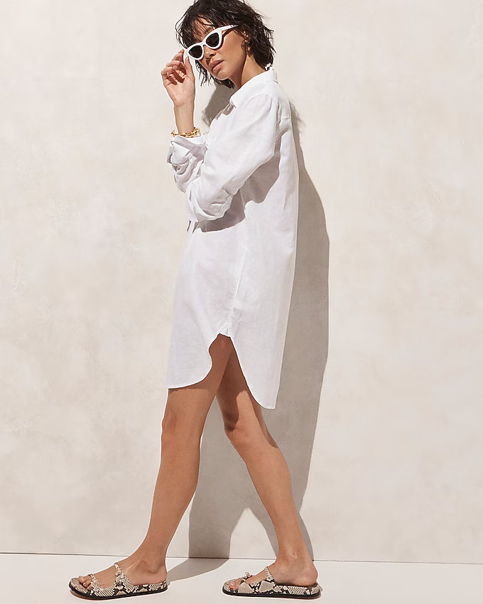 Relaxed-fit beach shirt in linen-cotton blend | J. Crew US