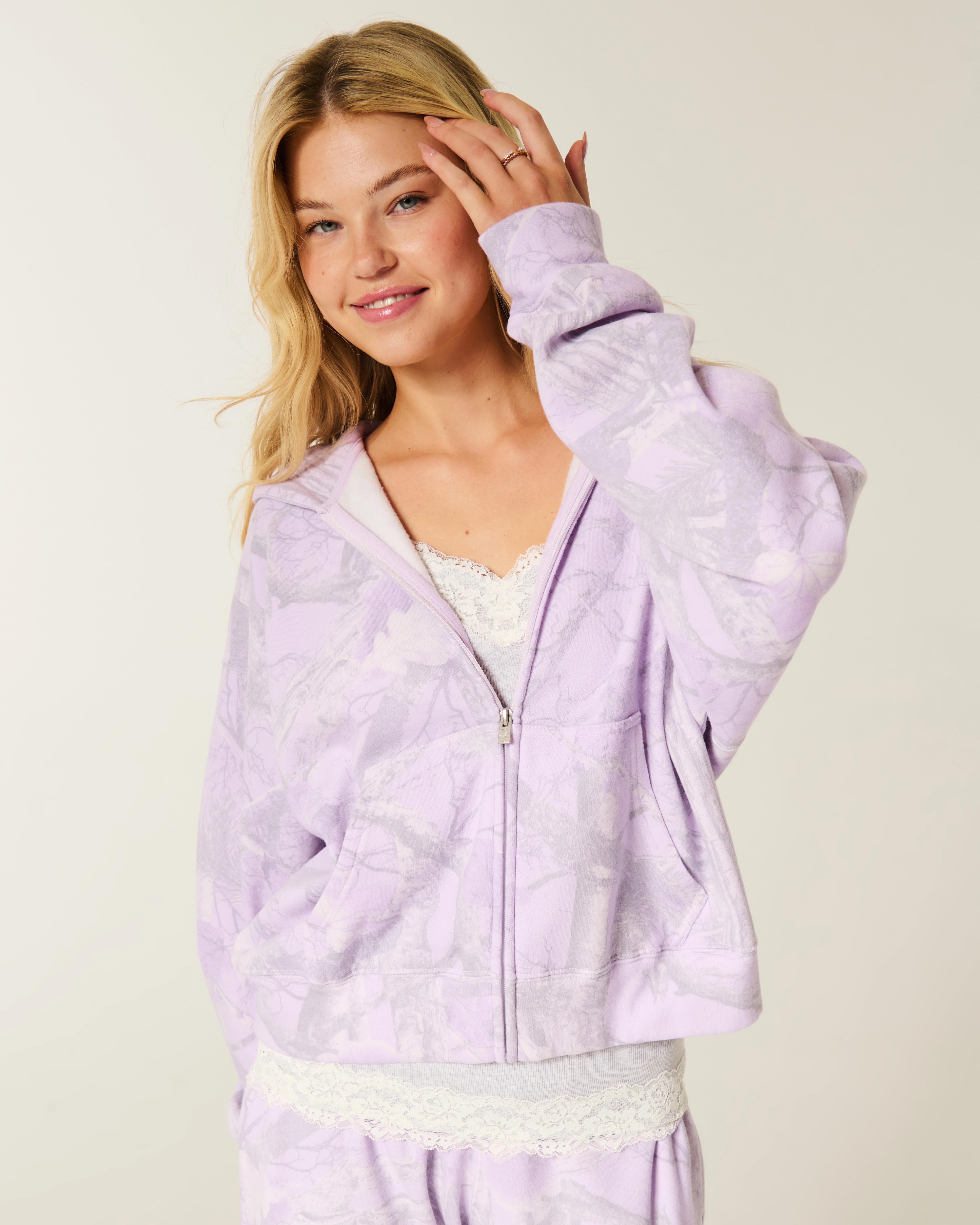 Hollister Feel Good Easy Zip-Up Camo Hoodie | Hollister (US)