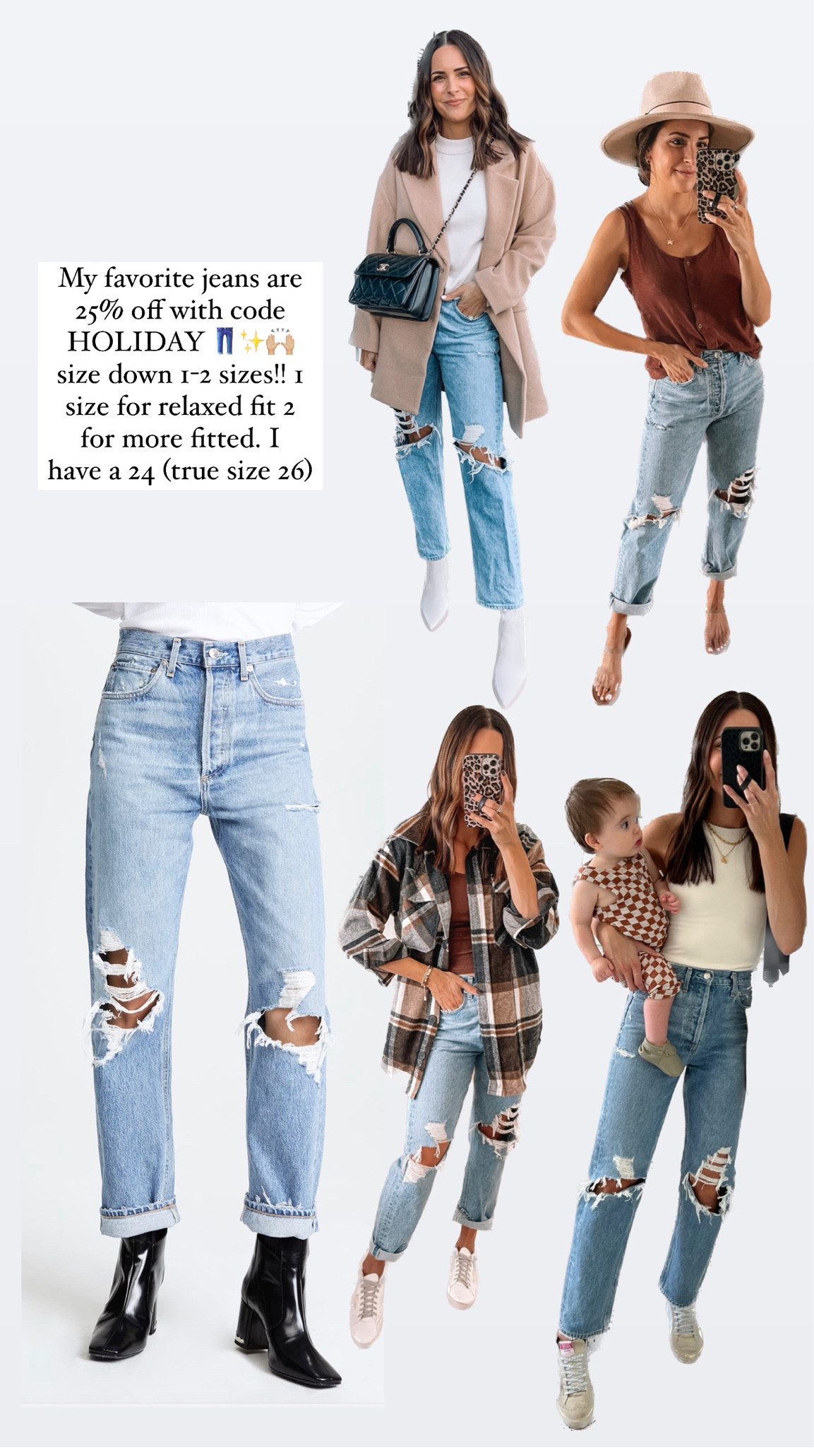 Fav jeans on sale! Size down at least 1 or 2 sizes. I sized down 2 (24 normally a 26). 

#LTKCyberweek #LTKsalealert #LTKstyletip