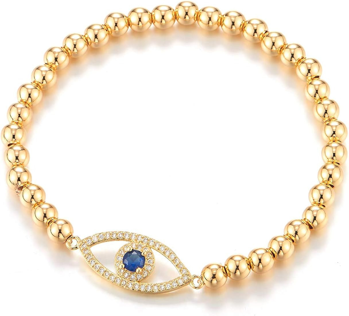 Beads Bracelet for Women Men with Cubic Zirconia Protection Evil Eye(CA) | Amazon (CA)