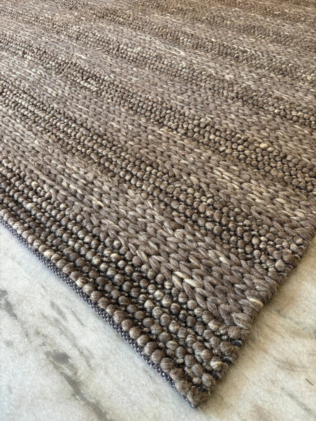 Brown Hand Woven Chunky Loop & Braided Chunky Scandinavian Modern Style Wool Area Rug. Customizat... | Etsy (US)