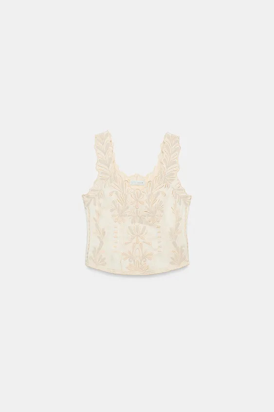 EMBROIDERED TOP ZW COLLECTION | Zara US