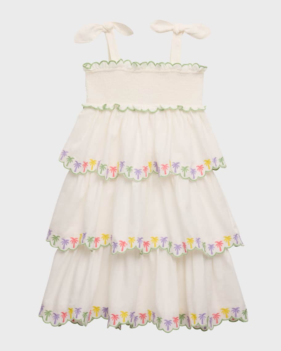 Zimmermann Girl's August Shirred Embroidered Cotton Dress, Size 2-12 | Neiman Marcus