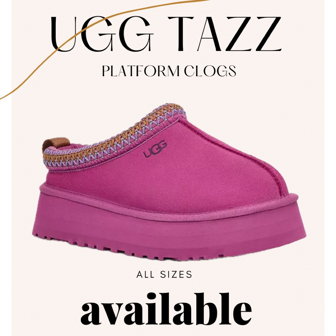 Perfect for the upcoming Spring season! All size are available. 
Ugg Tazz
Ugg platform
Ugg slippers 

#LTKshoecrush #LTKMostLoved #LTKSeasonal