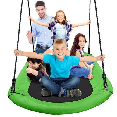 SereneLife Outdoor Spinner Saucer Tree Swing for Backyard Fun with Durable Material, Easy Setup, Green | Target