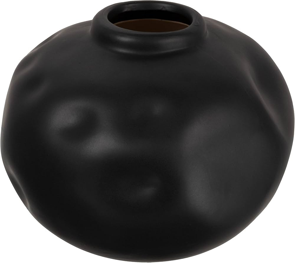 Creative Co-Op Pinched Organic Shape Terracotta, Matte Black Vase | Amazon (US)
