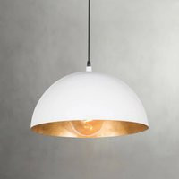 Scandinavian Modern Pendant Lamp - White Dome Ceiling Light For Kitchen Or Living Room | Etsy (US)