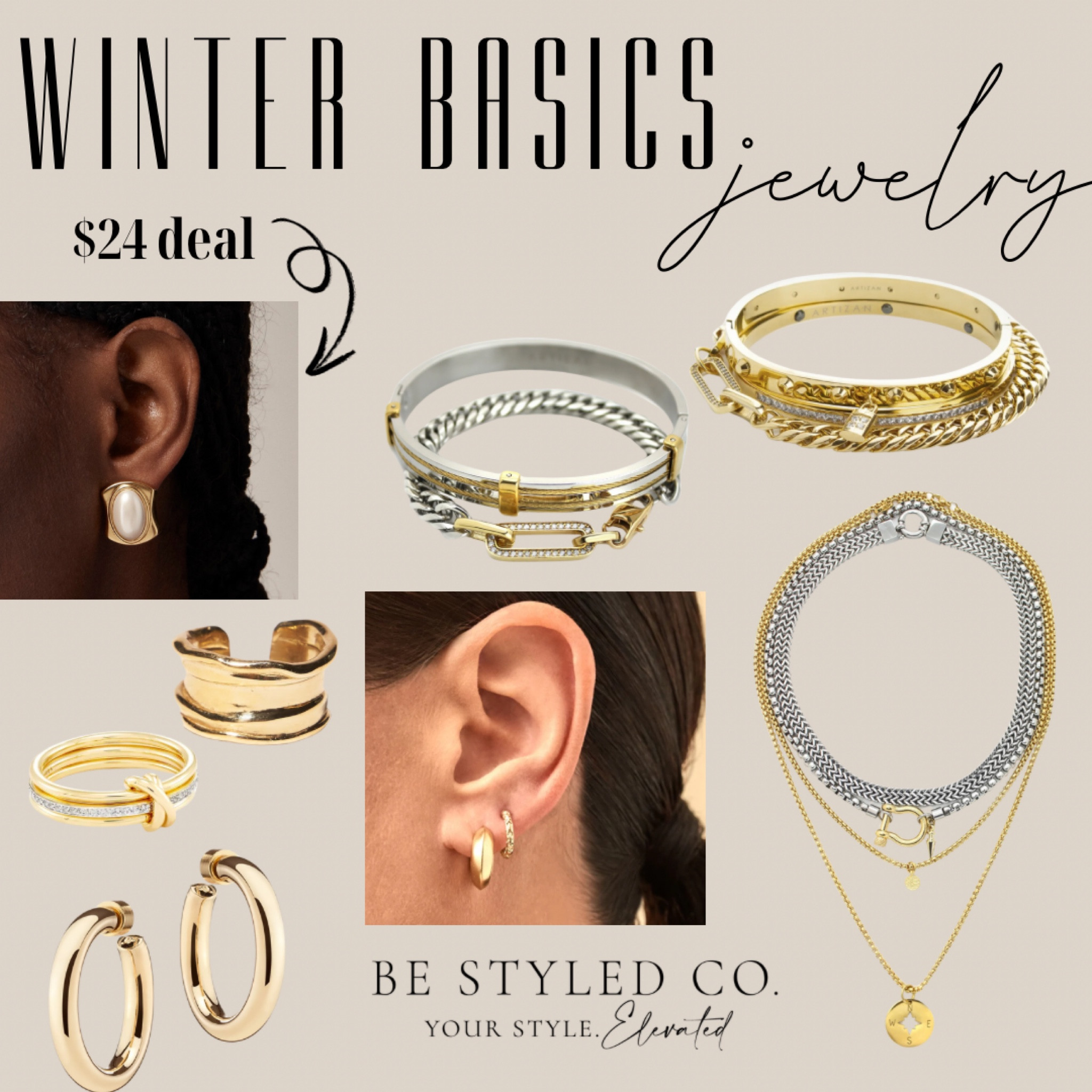 Trending jewelry to complete you look this winter - necklaces earrings rings bracelets - capsule wardrobe - winter accessories 

#LTKStyleTip #LTKFindsUnder100 #LTKOver40