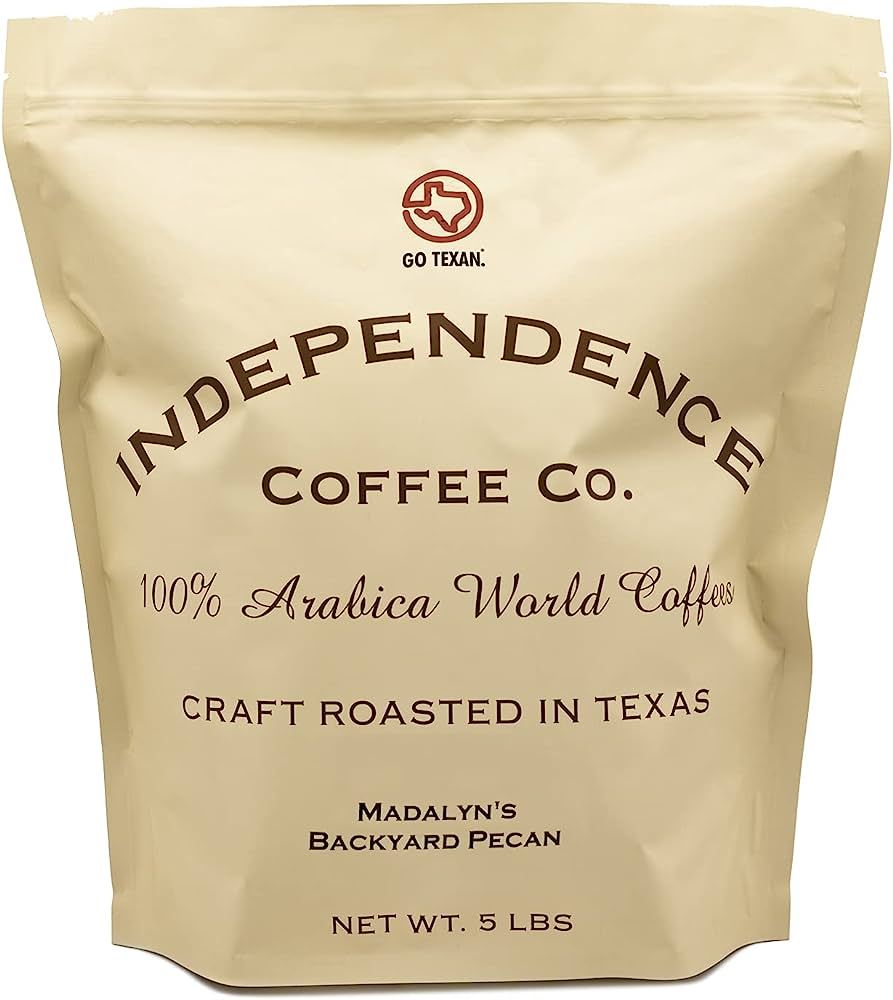 Independence Coffee Co. Madalyn's Backyard Pecan Flavored Mellow Body, Light Roast Whole Bean Cof... | Amazon (US)