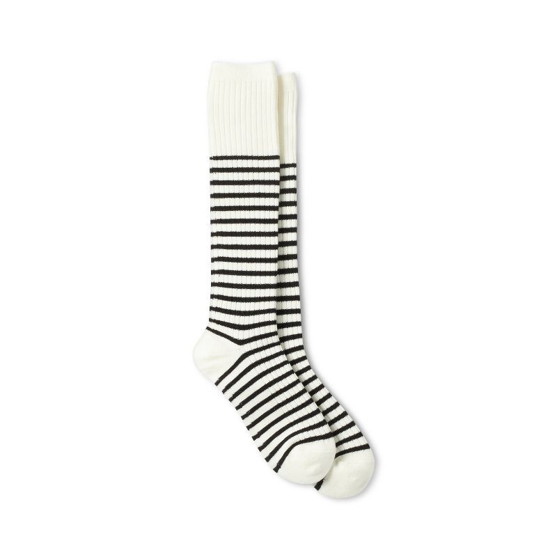 Women's Striped Knee High Socks - La Ligne x Target Black/Cream | Target