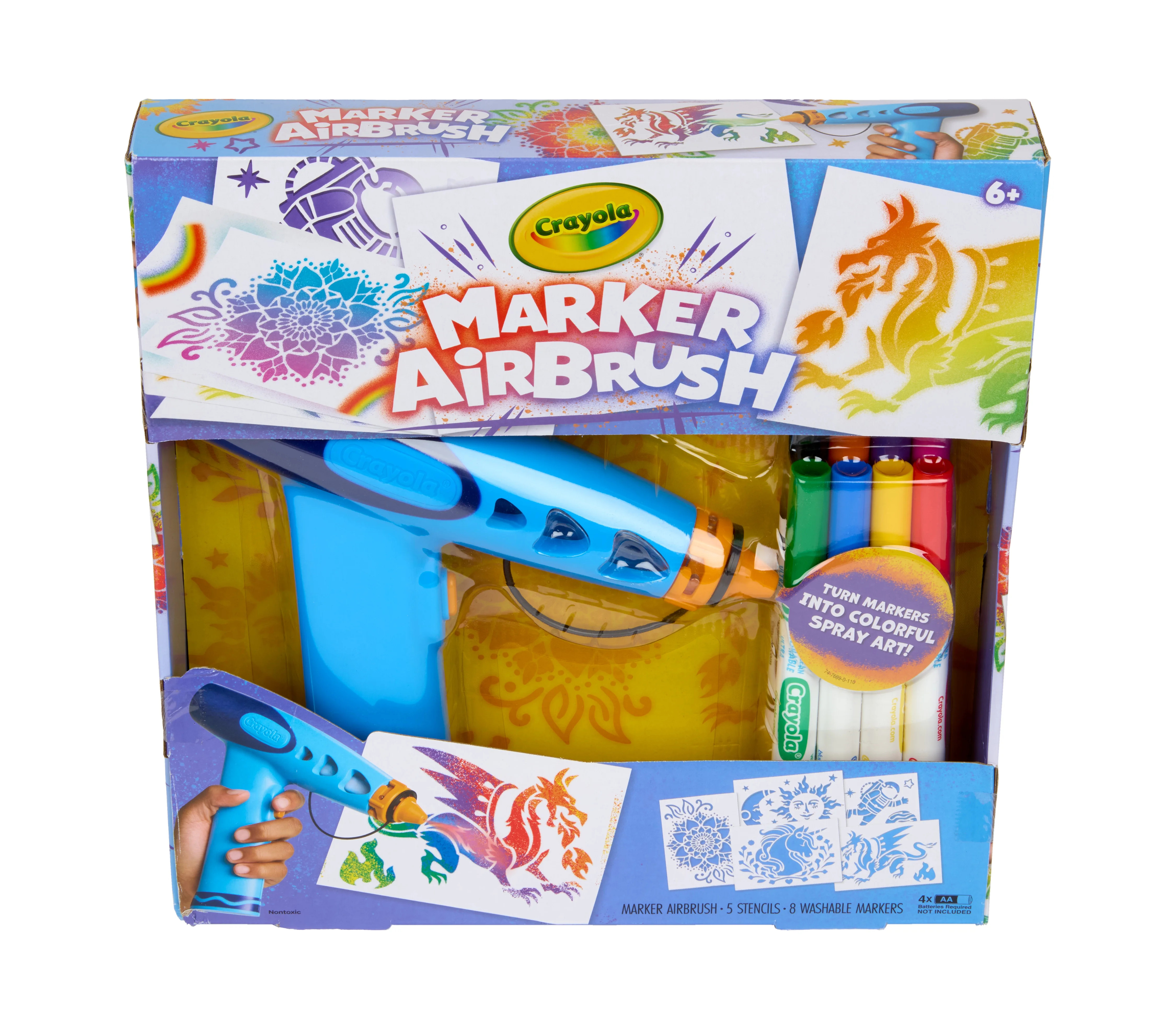 Crayola Marker Airbrush Spray Art Kit, Holiday & Christmas Gift for Kids, DIY Art Set, Creative T... | Walmart (US)