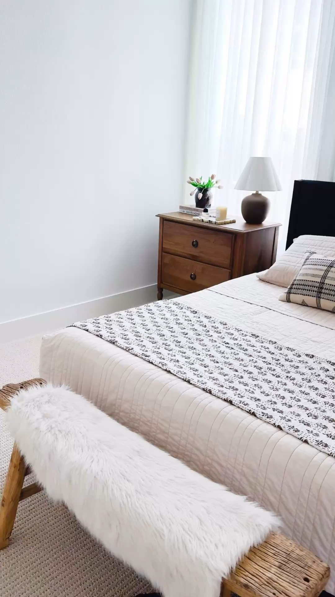 Neutral bedroom decor ideas that feel calm, cozy, and elevated 🤍 This organic modern bedroom combines soft neutral bedding, textured layers, warm wood nightstands, and simple styling to create a relaxing, minimalist space that still feels warm and inviting. If you love light and airy bedrooms, cozy bed styling, and neutral home decor, this look is an easy way to refresh your space for summer. Follow me and tap the bell 🔔 to subscribe on LTK for daily home decor, fashion & Amazon finds.

#LTKHome #LTKSaleAlert