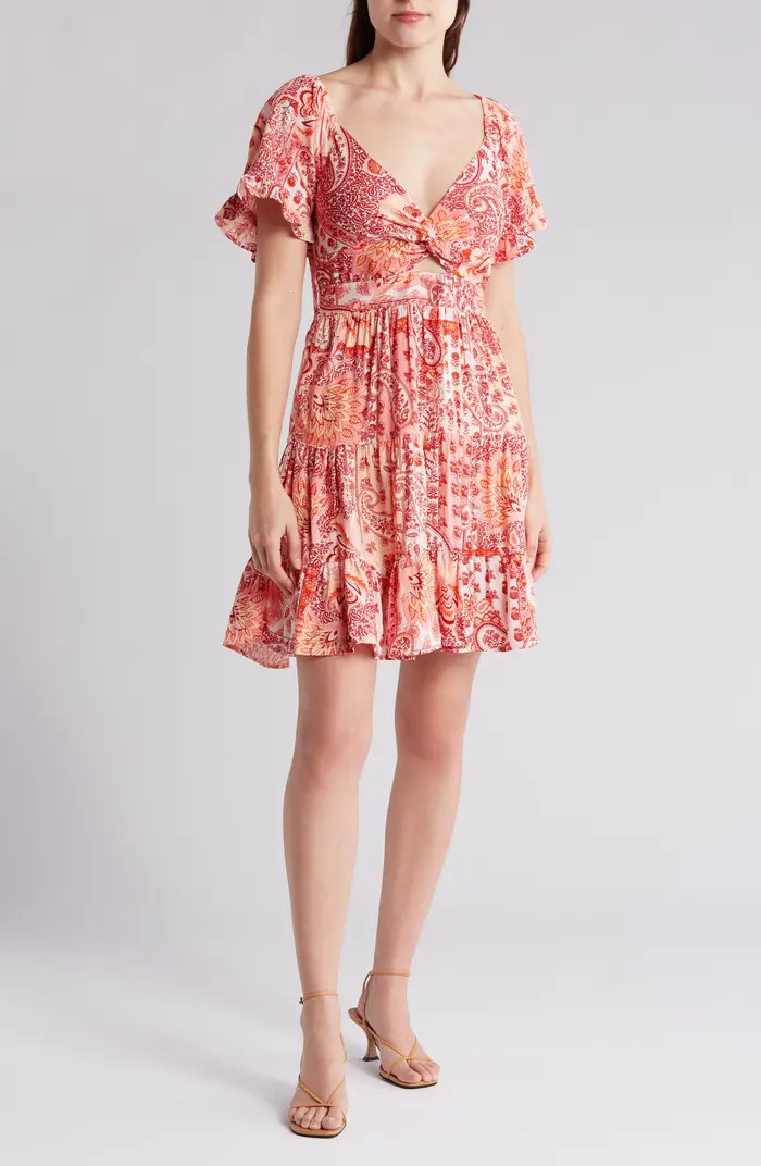 Angie Front Twist Puff Sleeve Dress | Nordstromrack | Nordstrom Rack