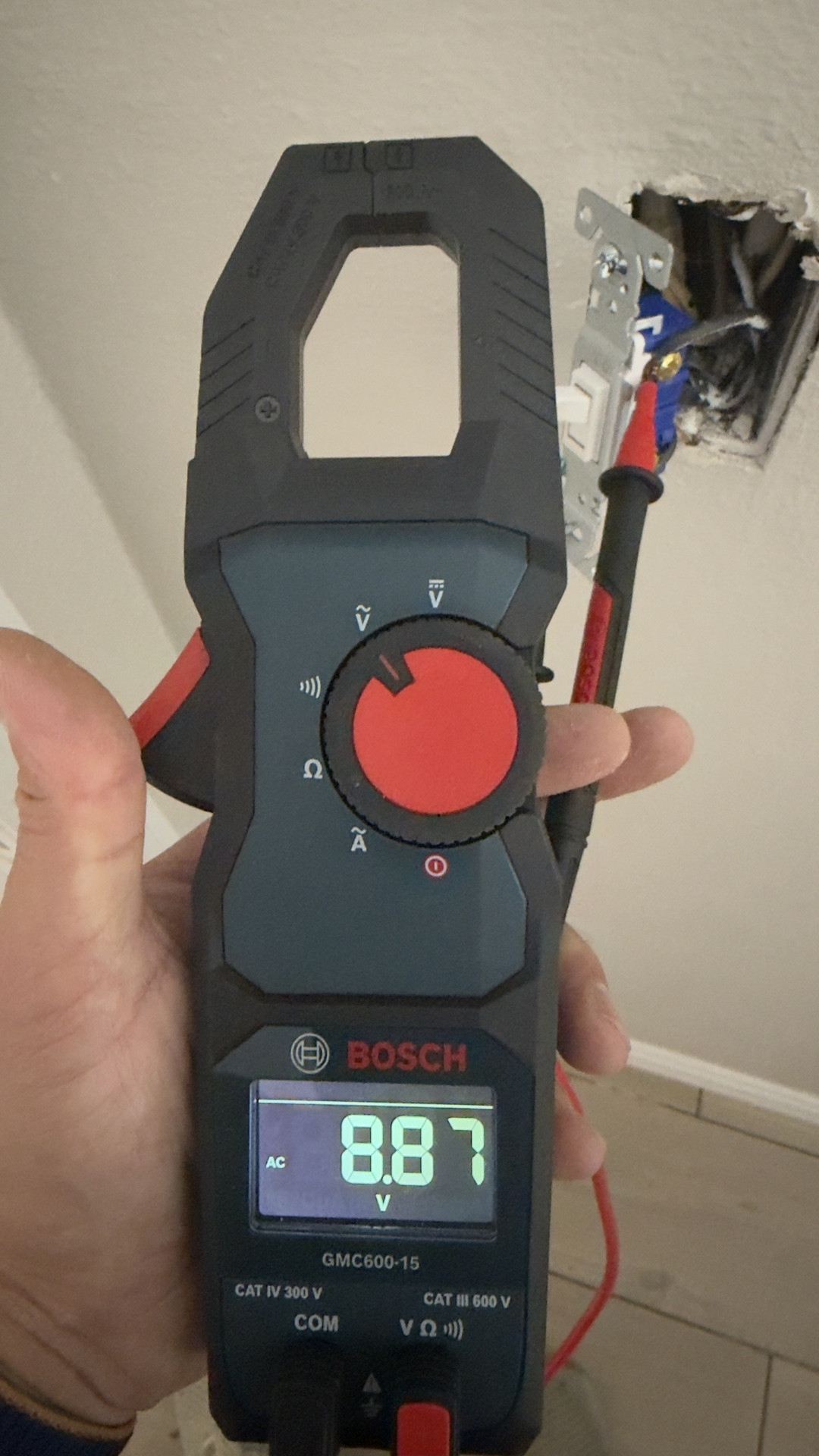 Bosch GMC 600-15 clamp meter. Whether you are a professional or just someone who handles a lot of DIY electrical projects around the house, this thing is a lifesaver.

What I Love About It:
￼ The Display is Awesome: The inverted, high-contrast screen is incredibly easy to read. Even if you're working in a dark closet, a tight breaker panel, or out in bright sunlight, you don't have to squint to see your readings.
￼ Super Easy to Use: The dial is straightforward and smooth to turn with one hand. Checking for AC voltage at a switch or outlet is as simple as clicking it over to the ￼ setting and using the probes.
￼ Safe Amperage Readings: The clamp feature at the top is brilliant. You can just hook it around a single live wire to see how many amps a circuit is drawing without having to cut or strip any wires. It makes troubleshooting appliances or heavy equipment so much safer.
￼ Built Like a Tank: It has a rugged, rubberized grip that feels solid in your hand and can easily handle a few accidental drops on a job site without skipping a beat.

@bosch #bosch

#LTKU #LTKHome