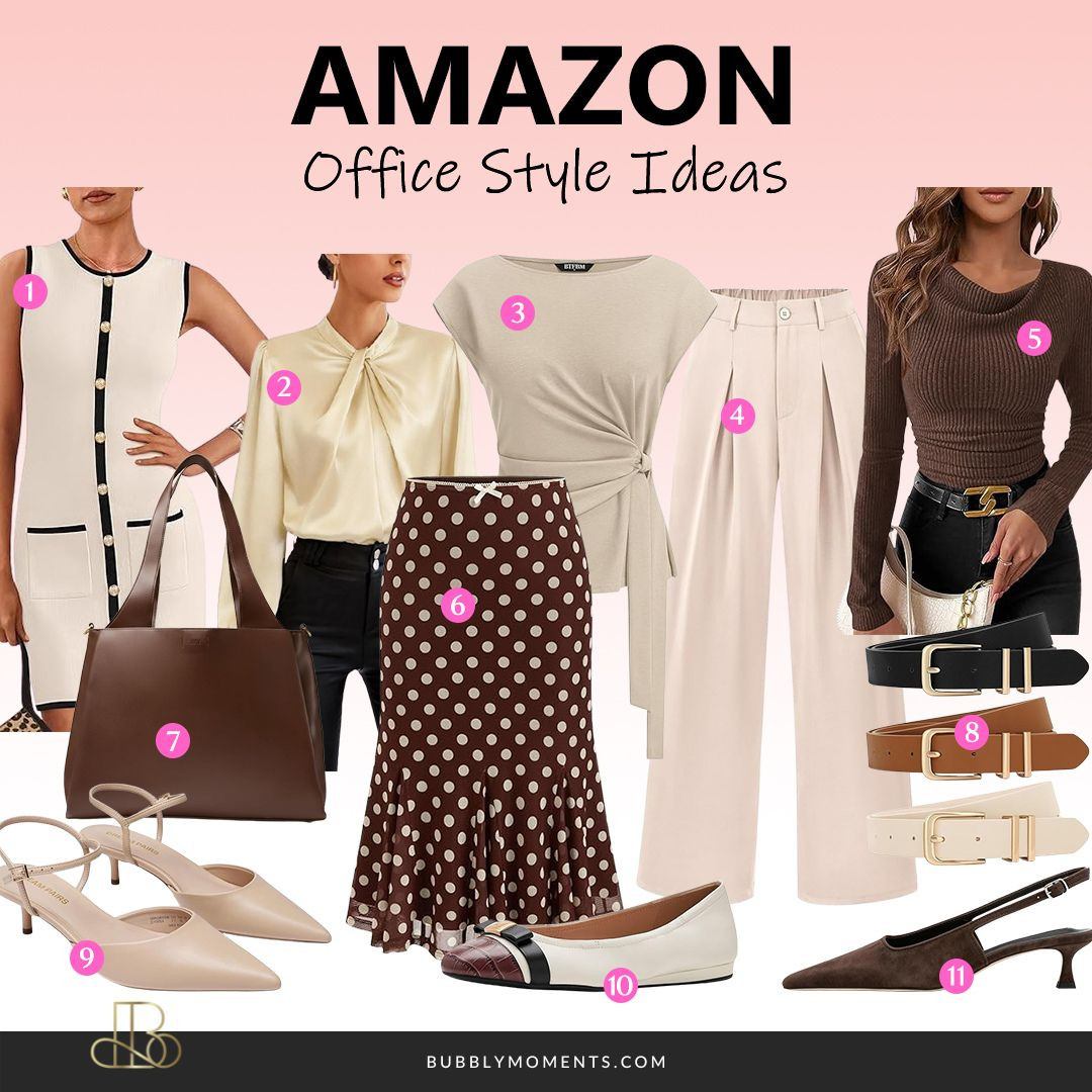 Elevate your work wardrobe with these chic Amazon office style picks. From elegant blouses and tailored trousers to polished heels, classic flats, structured handbags, and timeless accessories, these versatile pieces make dressing for the office effortless. Save this collection for your next work outfit inspiration and follow for more Amazon fashion finds.
#LTKWorkwear #LTKStyle #LTKFinds #OfficeStyle #WorkOutfit #BusinessCasual #OfficeFashion #AmazonFashion #AmazonFinds #AmazonStyle #WorkWardrobe #OOTD #OutfitIdeas #ProfessionalStyle #ChicStyle #WardrobeEssentials #WearToWork #FashionInspo #ClassicStyle #ModernFashion 

 