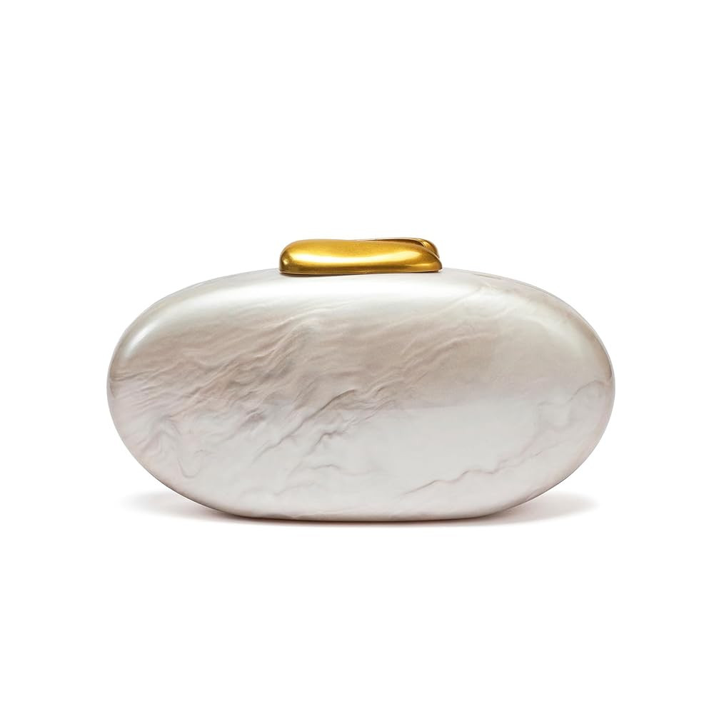 Acrylic Clutch Purses for Women Formal,Pearl White Clutch Marbled Shell Evening Bags For Party,We... | Amazon (US)