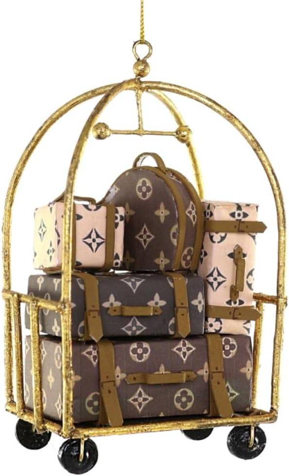 Cody Foster & Co Luxury Hotel Luggage Cart Resin Hanging Ornament | Amazon (US)