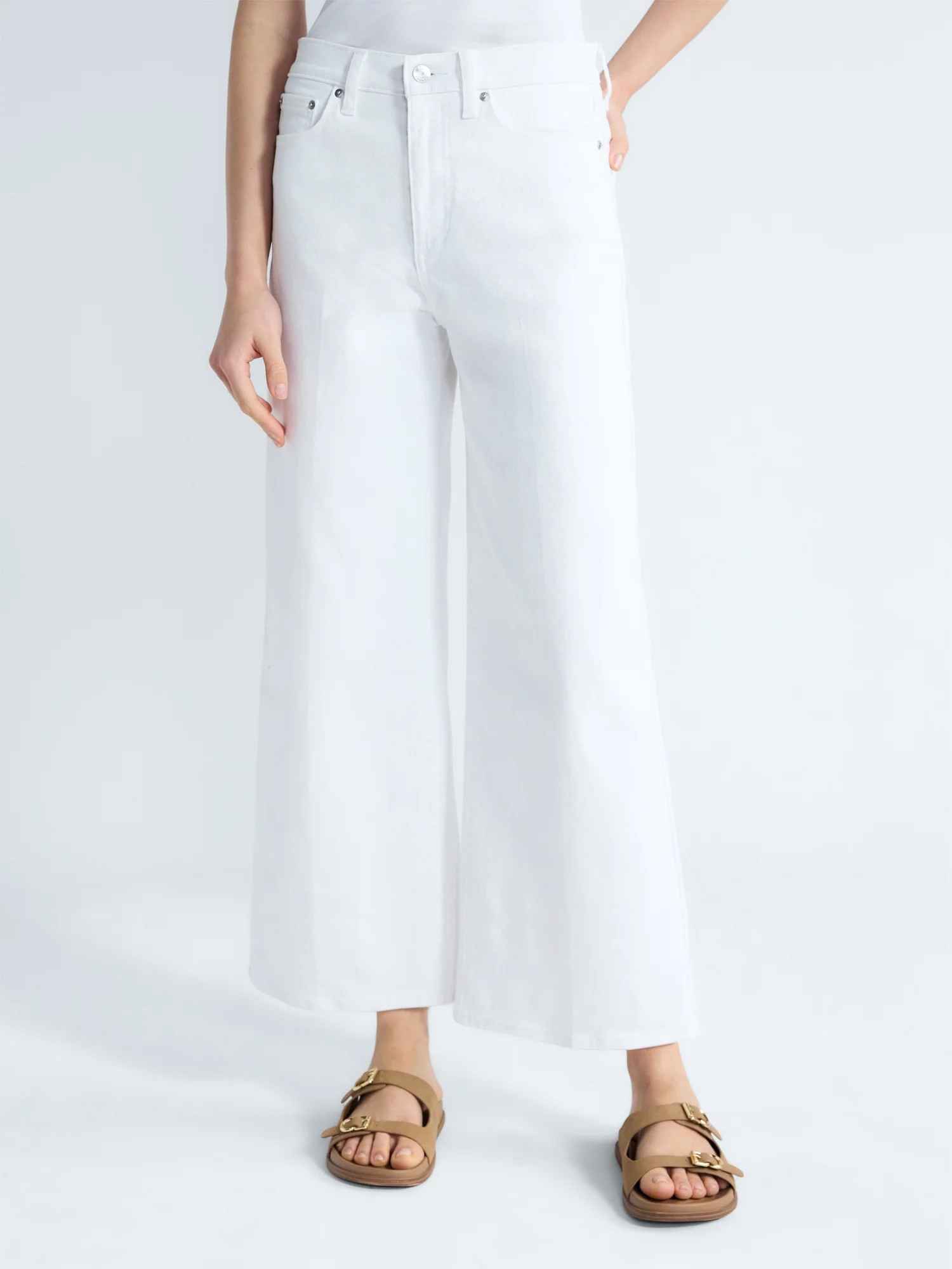 Free Assembly Women's and Women's Plus High Rise Cropped Wide Leg Jeans, Sizes 0-22W | Walmart (US)