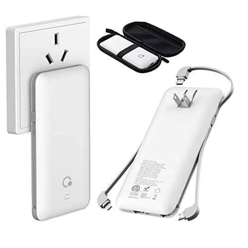 10000mAh Q Portable Charger, Ultra Slim USB C Power Bank, 4 Output Dual Input External Battery Pa... | Amazon (US)