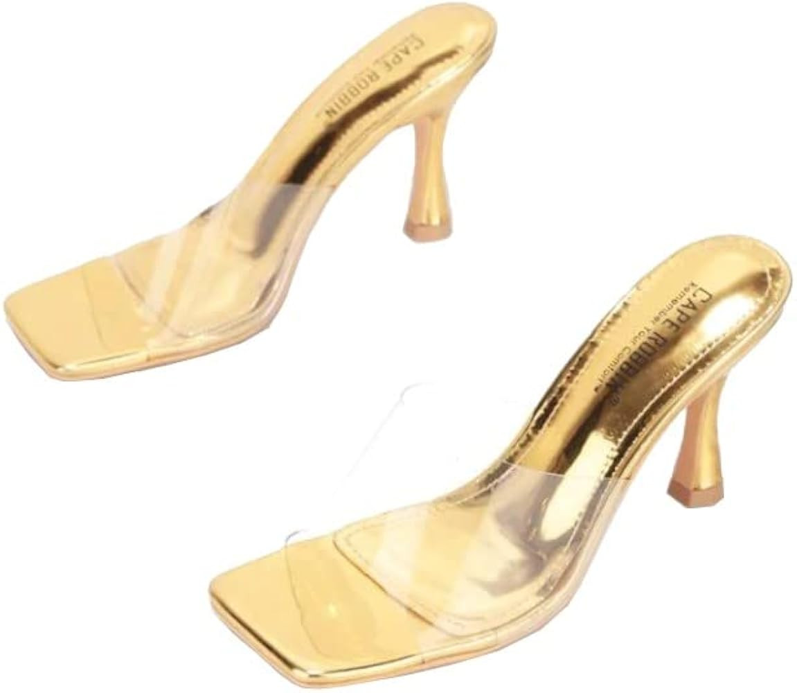 Cape Robbin Veja Clear Sexy High Heels for Women, Transparent Open Toe Shoes Heels for Women | Amazon (US)