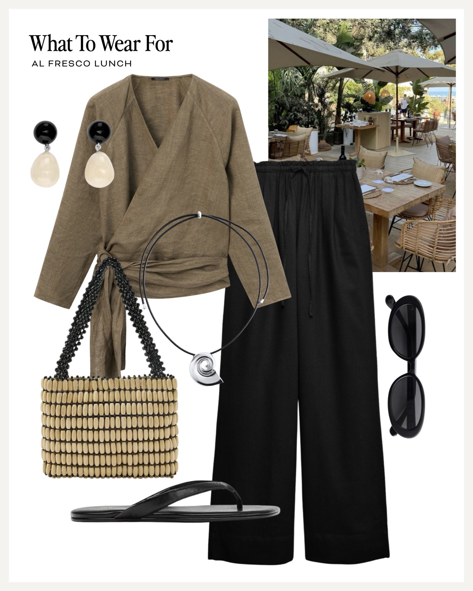 Al fresco lunch 🍝 

Summer style, holiday, black linen trousers, effortlessly chic

#LTKsummer