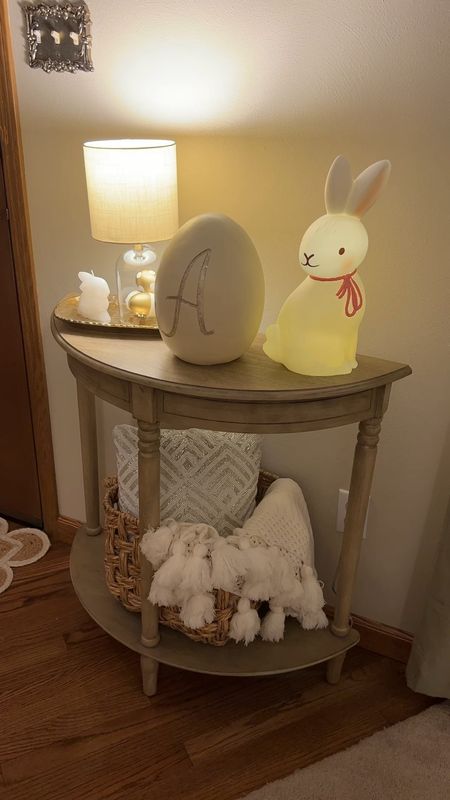 Spring Entry Table with Antique-Looking Light-Up Bunny

#LTKSeasonal #LTKSpringSale