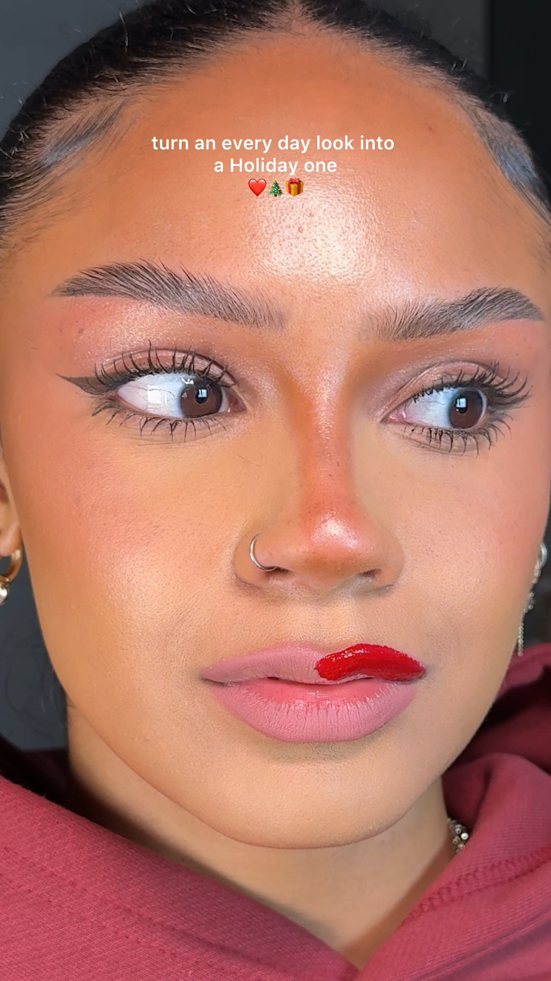 #ad A 10 minute holiday glam!! Yes and thank you!! @maybelline @Target  #maybellinepartner #target 