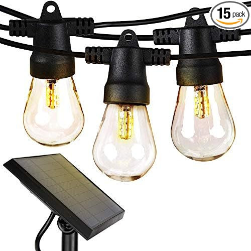 Brightech Ambience Pro - Waterproof, Solar Powered Outdoor String Lights - 48 Ft Vintage Edison B... | Amazon (US)