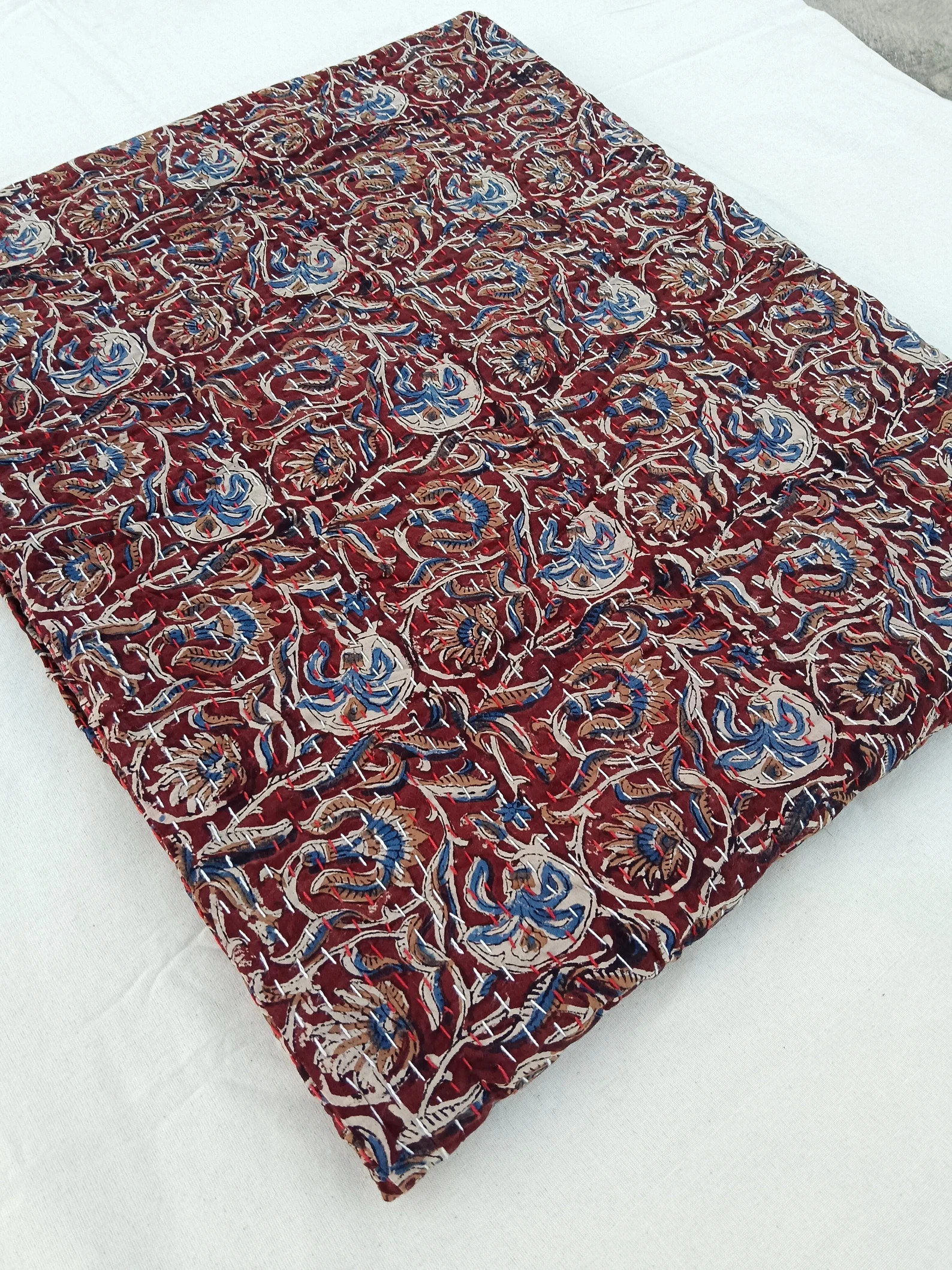 Premium Ashlyn Kantha Quilt Burgundy Quilt Handmade Cotton Kantha Indian Natural Color Indian Ins... | Etsy (US)