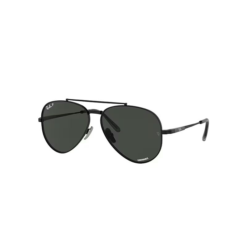 Ray-Ban Aviator II Titanium Sunglasses Black Frame Grey Lenses Polarized 58-14 | Ray-Ban (US)