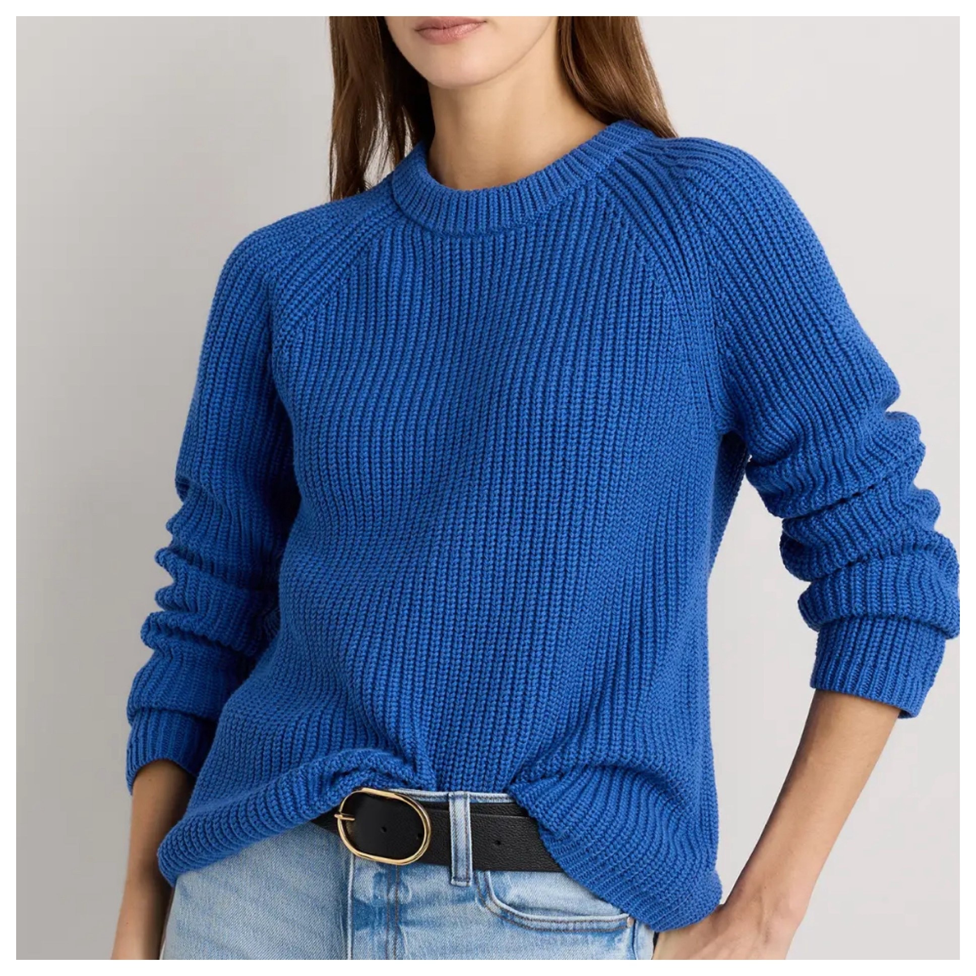 Beautiful blue fisherman’s knit cotton sweater. 

#LTKOver40 #LTKPetite #LTKMidsize