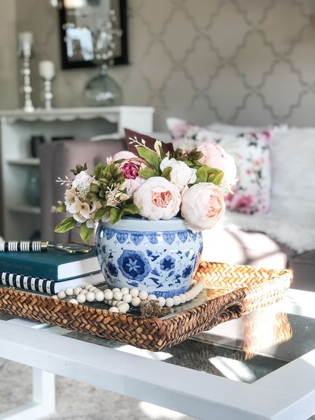 Spring flowers coffee table. Home decor ideas, living room decor.

#LTKhome #LTKunder50 #LTKstyletip