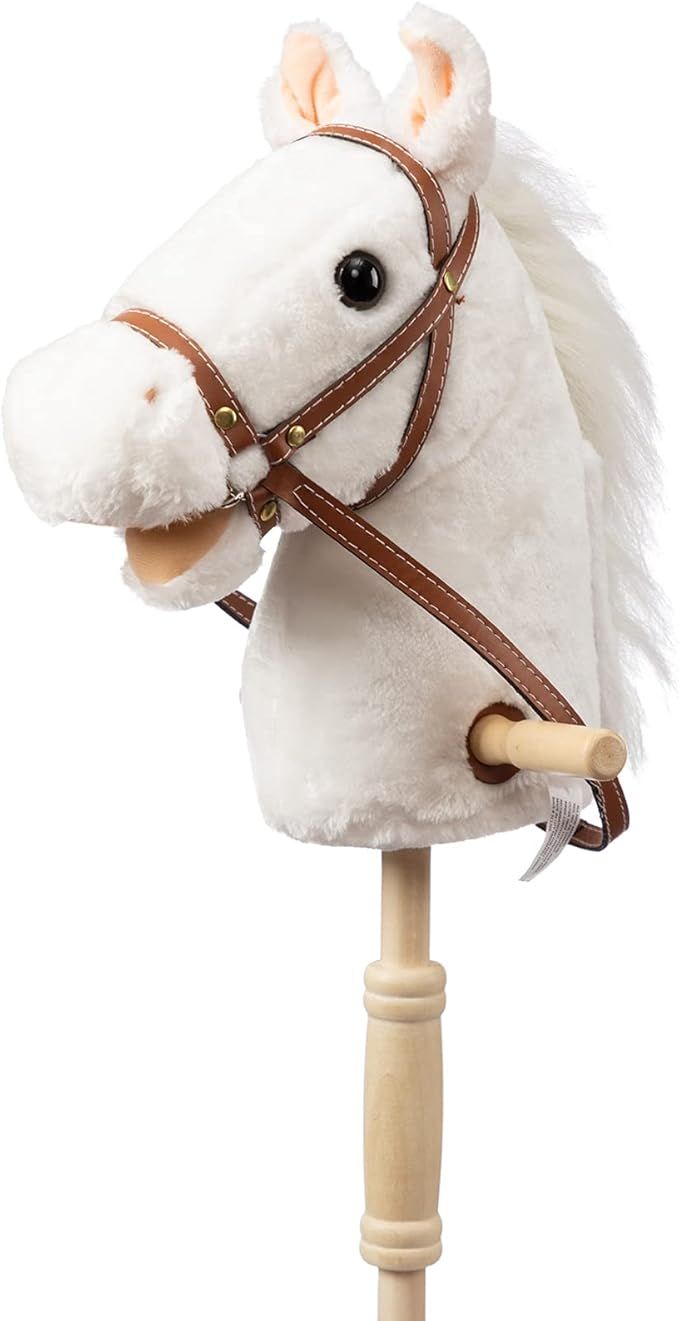 HollyHOME Outdoor Stick Horse with Wood Wheels Real Pony Neighing and Galloping Sounds Plush Toy ... | Amazon (US)