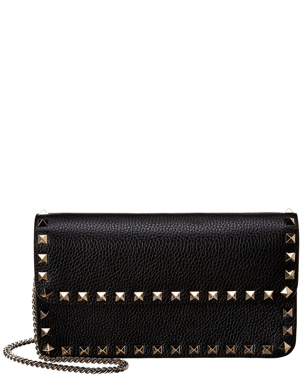 Rockstud Grainy Leather Wallet On Chain | Rue La La