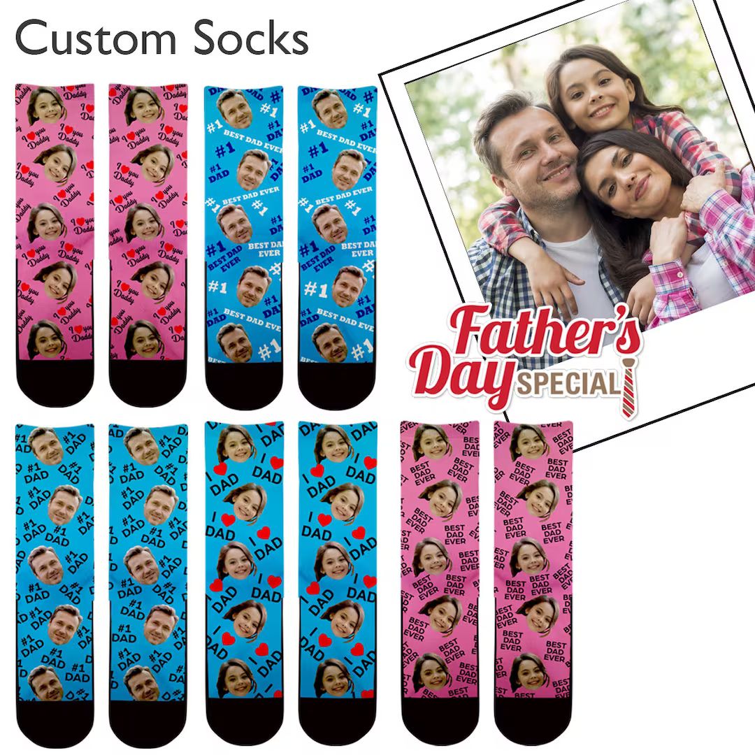 Custom Father's day socks, Custom Face Socks, Personalized socks, Gifts for Father's Day, Gifts f... | Etsy (US)