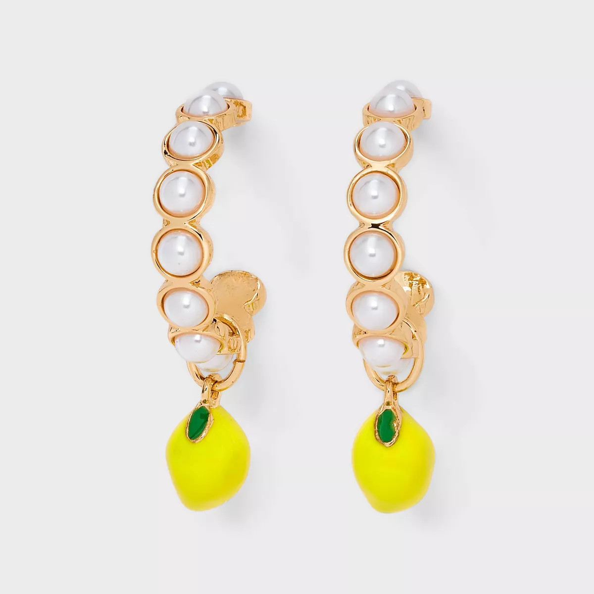 Pearl Hoop with Orange Drop Earrings - A New Day™ Orange/Gold | Target