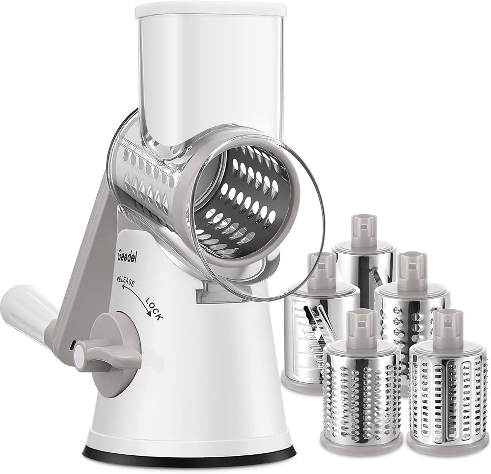 Geedel Rotary Cheese Grater Cheese Shredder with 5 Interchangeable Blades - Upgraded Rotary Grate... | Amazon (CA)