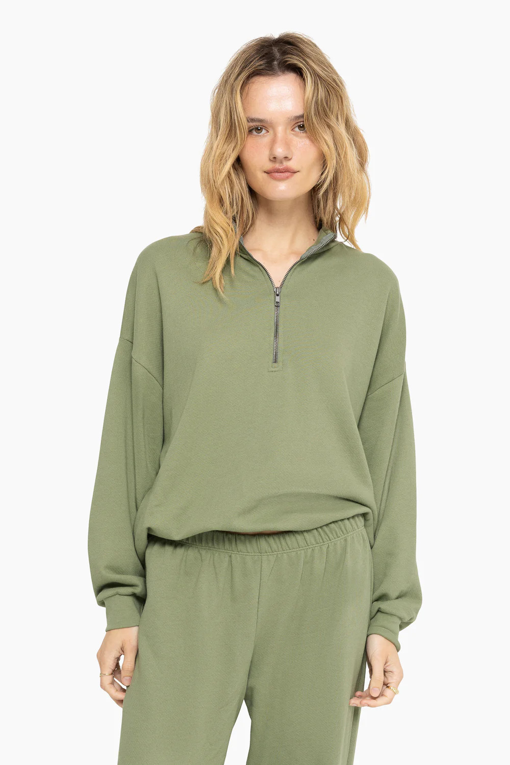 LIGHTWEIGHT SWEATS QUARTER ZIP - PISTACHIO | SET Active