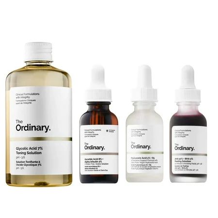 The Ordinary 4 Pieces Face Serum Set! Glycolic Acid %7 Ascorbic Acid %8-Alpha Arbutin %2 Hyaluronic  | Walmart (US)