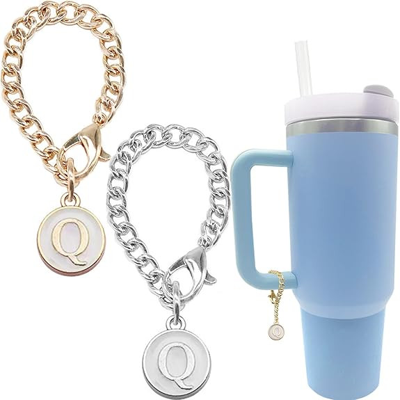 Tovly 2PCS Stanley Cup Accessories Letter Charms Name ID Initial Letter Handle Personalized Charm... | Amazon (US)
