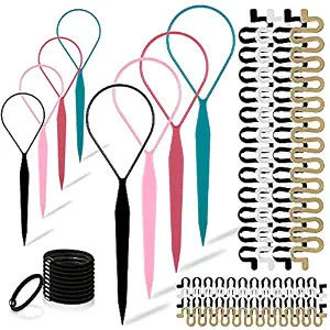 Topsy Hair Tail Tools Set,TsMADDTs Hair Braiding Tool Set 8 pcs Topsy Tail Tools 8 pcs French Cen... | Amazon (US)