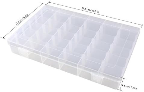 OULII Clear Plastic Jewelry Box Organizer Storage Container with Adjustable Dividers 36 Grids | Amazon (US)