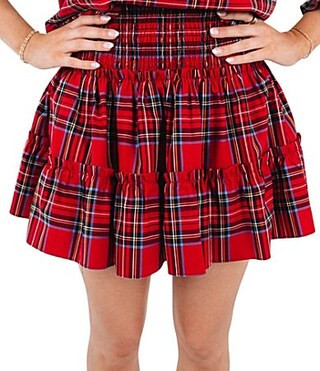 J.Marie Hollin Plaid Print High Rise A-Line Pull-On Skort - M | Dillard's