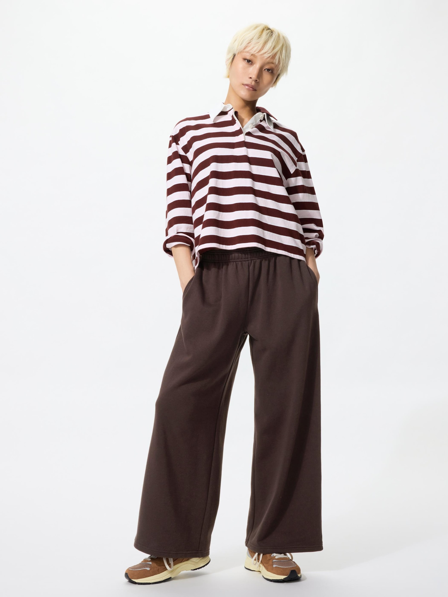 Women's Wide Sweatpants Dark Brown XS UNIQLO US | UNIQLO (US)